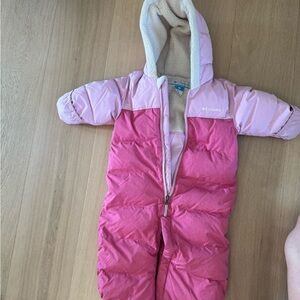 Columbia Pink Baby Snowsuit - can be bunting suit - 6-12 months